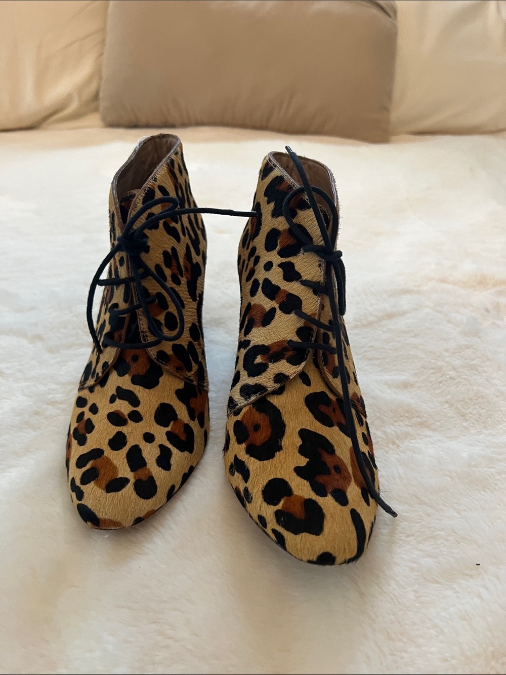 kate spade Leopard-Print Lace-Up Ankle Boots - Tan/Black/Brown